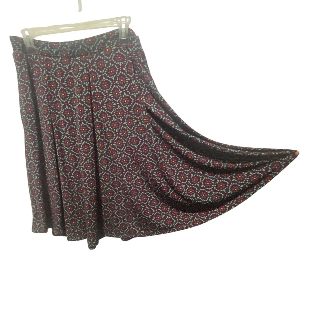LuLaRoe Skirt Women 2XL Purple Geometric Medallion Pockets Excellent‎ Flared